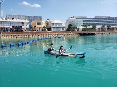 沖縄マリンスポーツ泳げない方も楽しめる遊びをご案内！＠シーパーク北谷